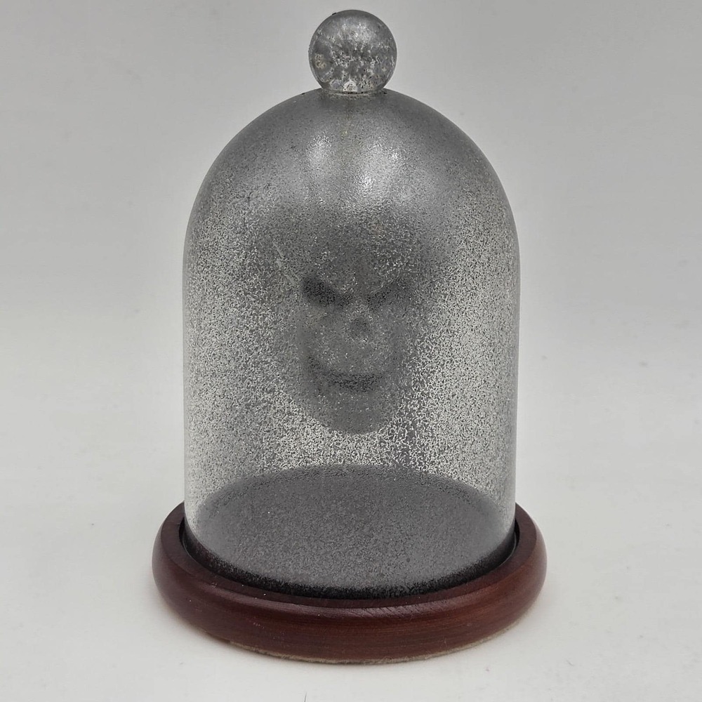 Vintage Carol Beatty Co Treasure Dome w/ Glittered Dangle Skull Halloween decor